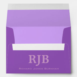A7 Purple Lavender Violet Monogrammed Envelopes