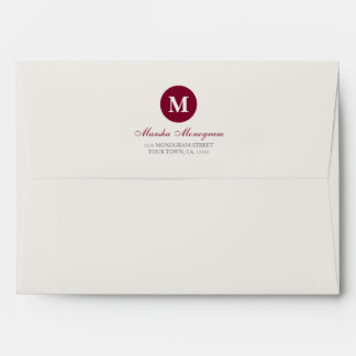#A7 - Red & Cream Monogram (Red inside) Envelope
