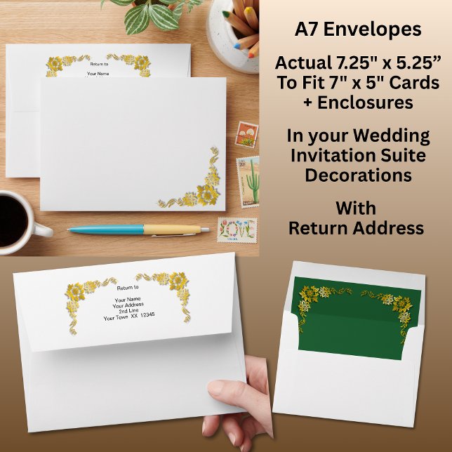 A7 Size Purple Mauve Flowers & White Wedding Suite Envelope (Creator Uploaded)