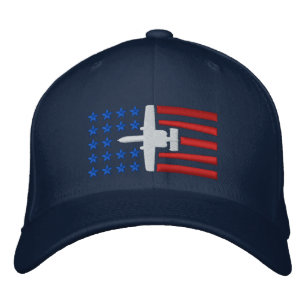 A-10 Attack Jet Stars and Stripes - Red White Blue Embroidered Hat