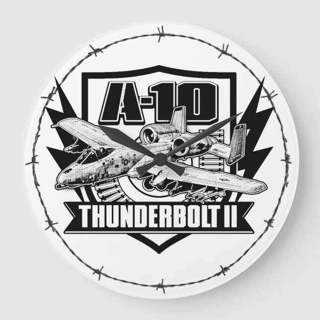 A-10 Thunderbolt II Large Clock Acrylic Wall Clock (Front)