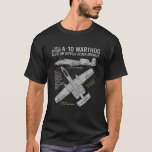 A 10 Warthog Thunderbolt II Aircraft Airplane Blue T-Shirt