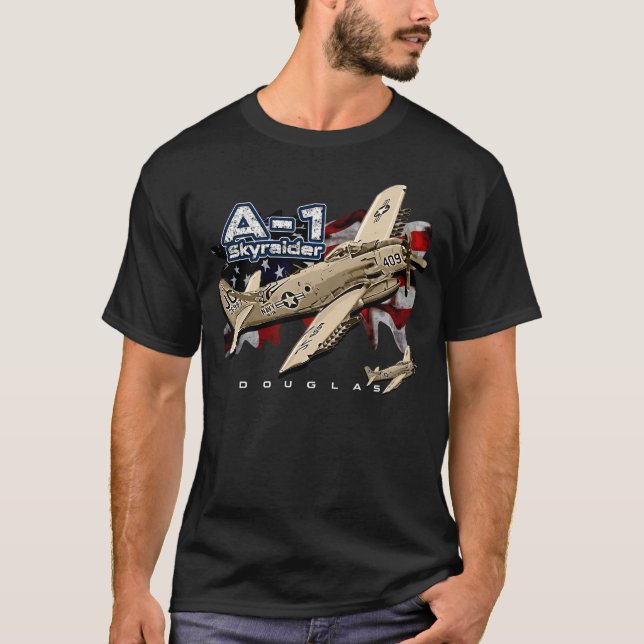 A-1 Skyraider VintageUSAF FIghter Airplane T-Shirt (Front)