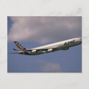 A-340 airbus, European airliner Postcard