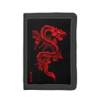 Portefeuille chinois rouge de coutume de dragon