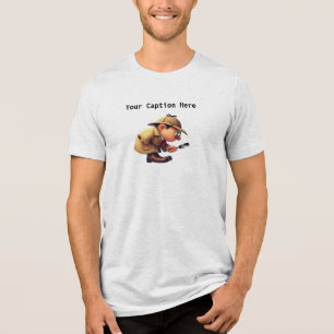 A 3D Amateur Detective Searching for Clues Tri-Blend Shirt