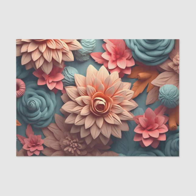 A 3D Flower Series Design 5 Tissue Paper (Front)