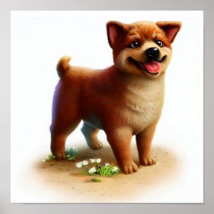 A 3D Painting of an Australian Cattle Dog Poster