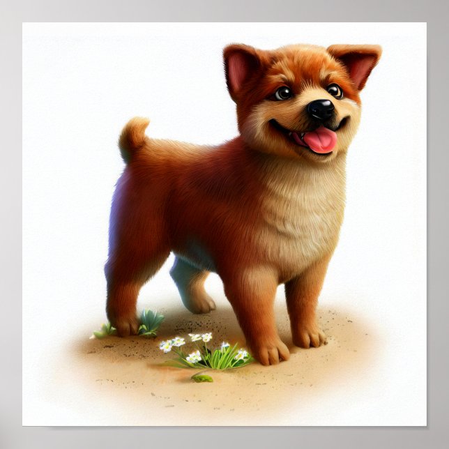 A 3D Painting of an Australian Cattle Dog Poster (Front)