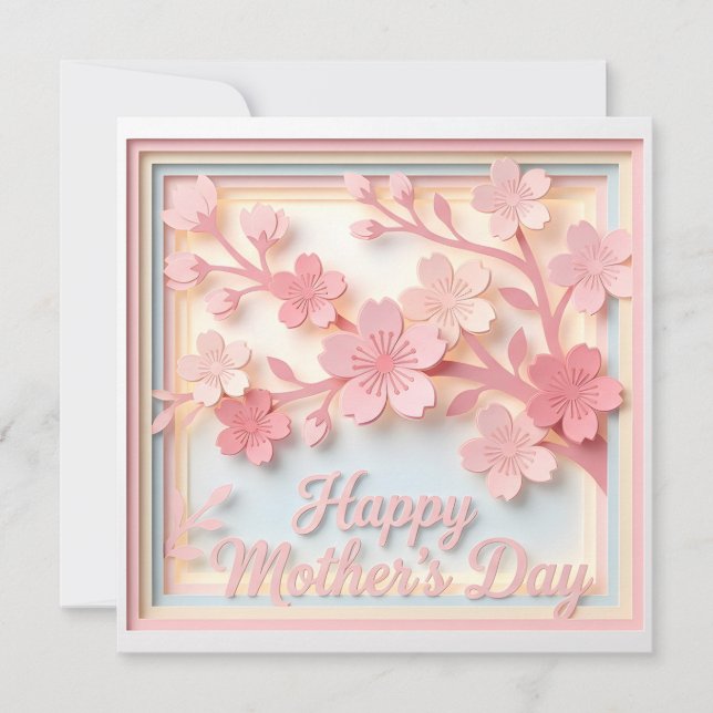 A 3D Papercut Mother's Day Card (Front)