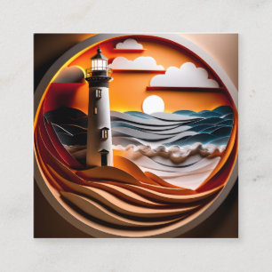A 3D printed lighthouse can be a beautiful additio Square Business Card