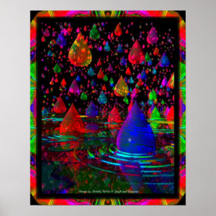 A 3D Raindrop Fantasy Poster