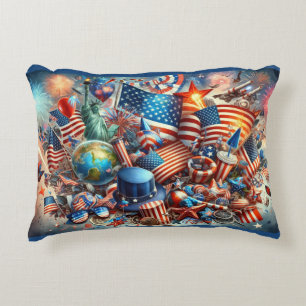 A 4th of July Celebration in Full Colour Accent Pillow