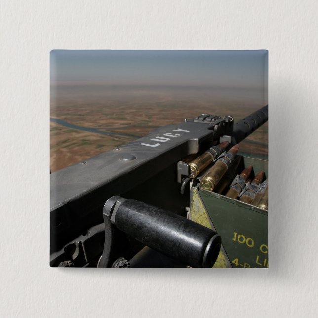 A 50 calibre machine gun 2 inch square button (Front)