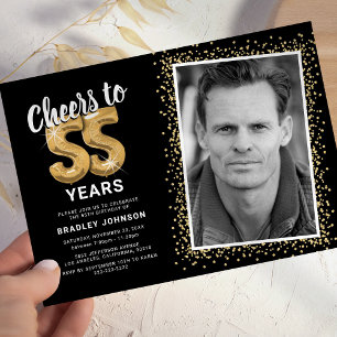 À 55 ans, félicitations Invitation photo