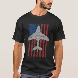 A-6 Intruder A6 Jet Airplane Flag Red White Blue T-Shirt
