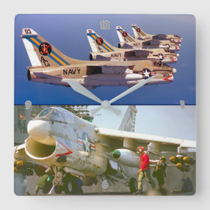 A-7 CORSAIR II SQUARE WALL CLOCK