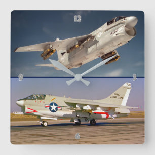 A-7 CORSAIR II SQUARE WALL CLOCK