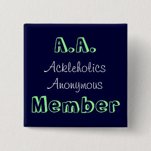 A.A. Member 2 Inch Square Button
