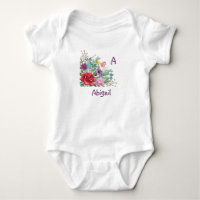 A Abigail Personalize Letter Name, Rose Flowers