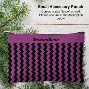 À Accessoires Chevrons violets et noirs - PETITE pochette d'acce