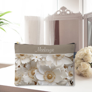 À Accessoires Magnifique pochette de mariage 3D blanche gardenia