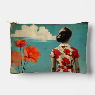À Accessoires Pochette avec portrait d'une femme de dos