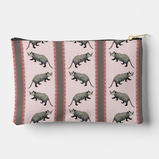 À Accessoires Pochette de Zipper Stripe Opossum (Verso)
