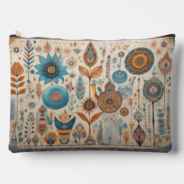 À Accessoires Pochette zippée d'éléments de Boho ethniques (Recto)