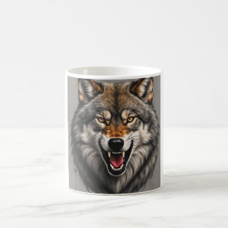 A aggressive wolf Mug design