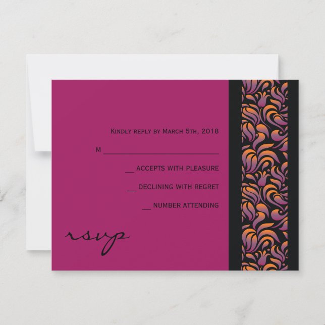 A Aleph Hebrew Collection Bat Mitzvah Reply Card (Front)