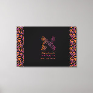 A Aleph Hebrew Letter Bat Mitzvah Sign-In Board Canvas Print