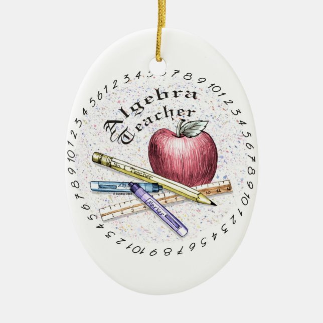 A Algebra Teacher Ceramic Ornament (Front)
