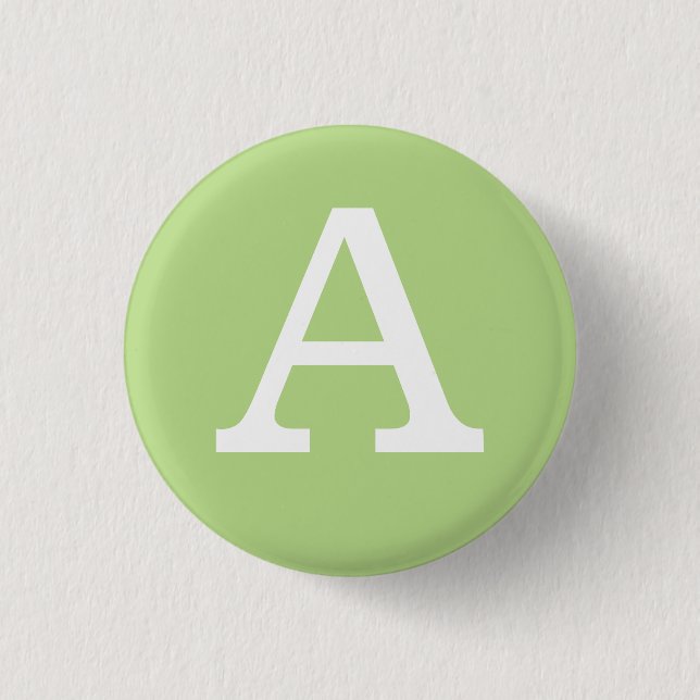 "A" Alphabet Collectable (#1) 1 Inch Round Button (Front)