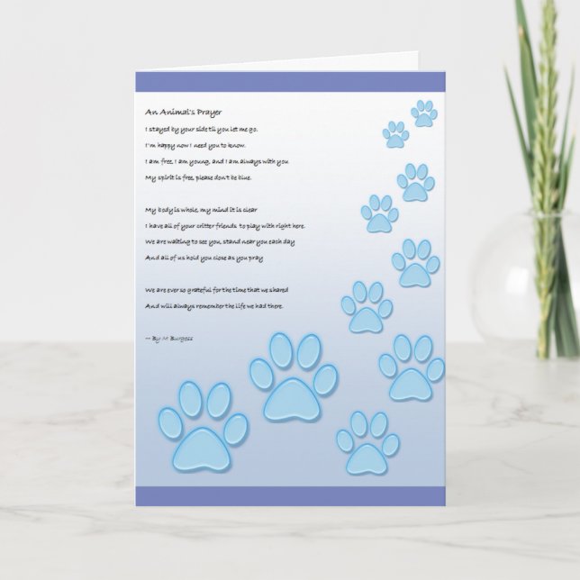 A Animal's Prayer - Card (Front)