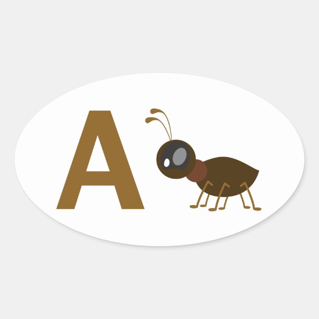 A - Ant Oval Sticker (Front)