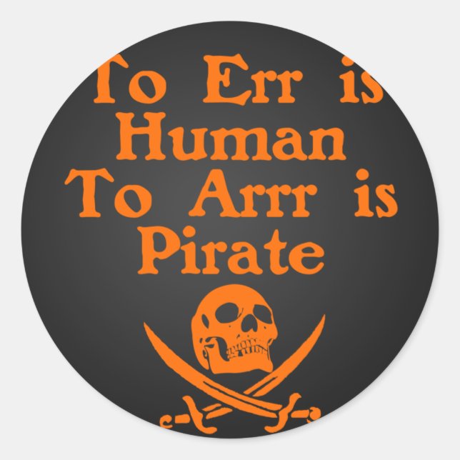 À Arrr Est Pirate Stickers (Devant)