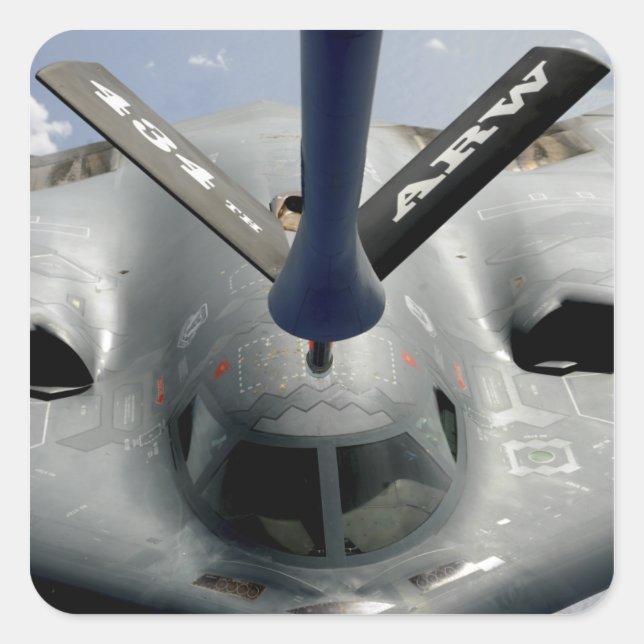 A B-2 Spirit aircraft getting in position Square Sticker (Front)