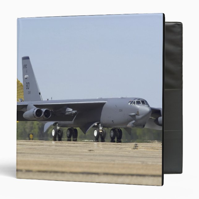 A B-52 Stratofortress deploys its drag chute Binder (Front/Inside)