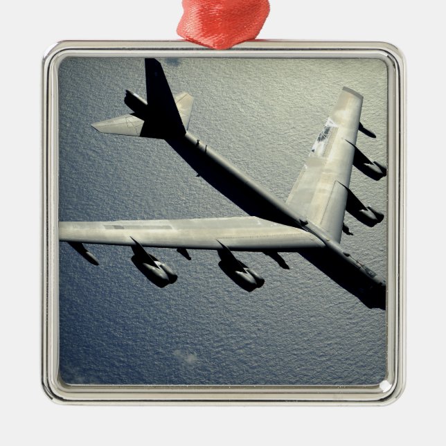 A B-52 Stratofortress in flight Metal Ornament (Front)