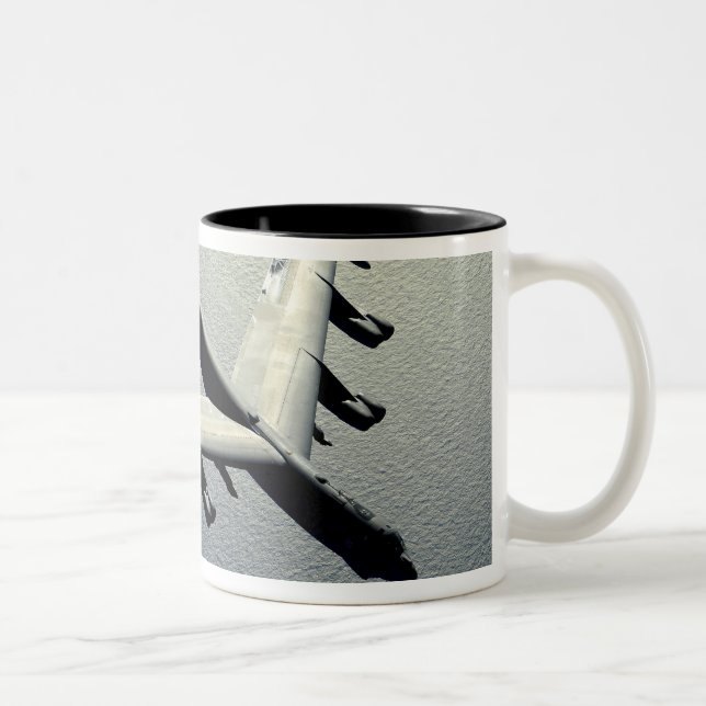 A B-52 Stratofortress in flight Two-Tone Coffee Mug (Right)