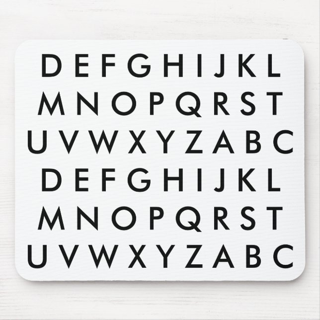 A B C D E F G H I J K L M N O P Q R S T U V W ... MOUSE PAD (Front)