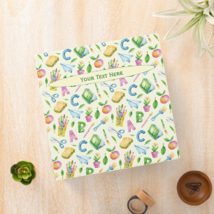 A B C School Watercolor Binder