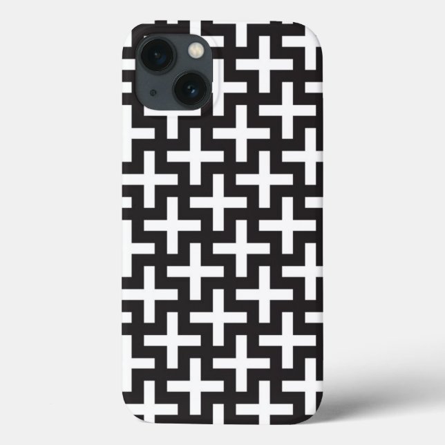 A b&w patterns made with 'plus' sign Case-Mate iPhone case (Back)