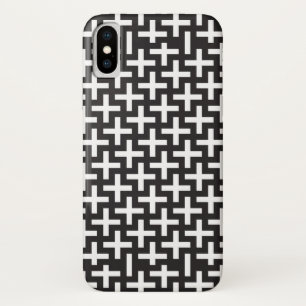 A b&w patterns made with 'plus' sign Case-Mate iPhone case
