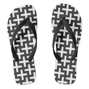 A b&w patterns made with 'plus' sign flip flops