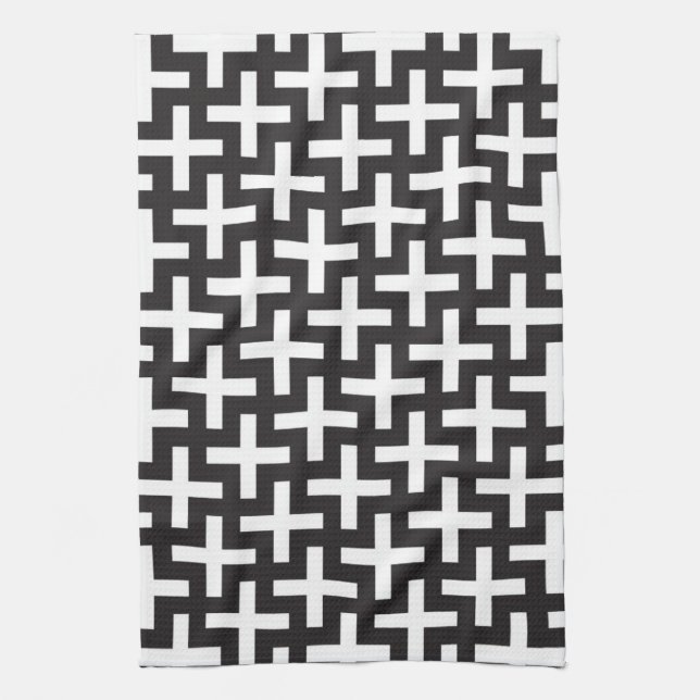 A b&w patterns made with 'plus' sign kitchen towel (Vertical)