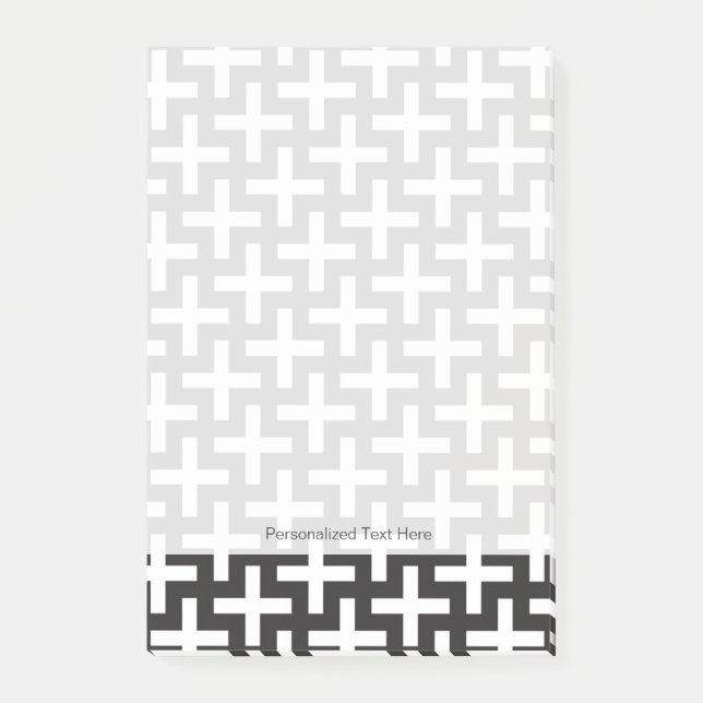 A b&w patterns made with 'plus' sign post-it notes (Front)