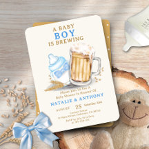 A Baby Boy is Brewing Blue Bow Tie Baby Shower