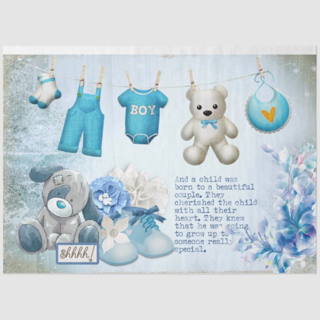 A Baby Boy Series Design 1 Tissue Paper (Front)